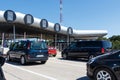 SAINT ARNOULT EN YVELINES Ã¢â¬â FRANCE, AUGUST 06 : Cars waiting at the tollbooth, August 06, 2018 Royalty Free Stock Photo